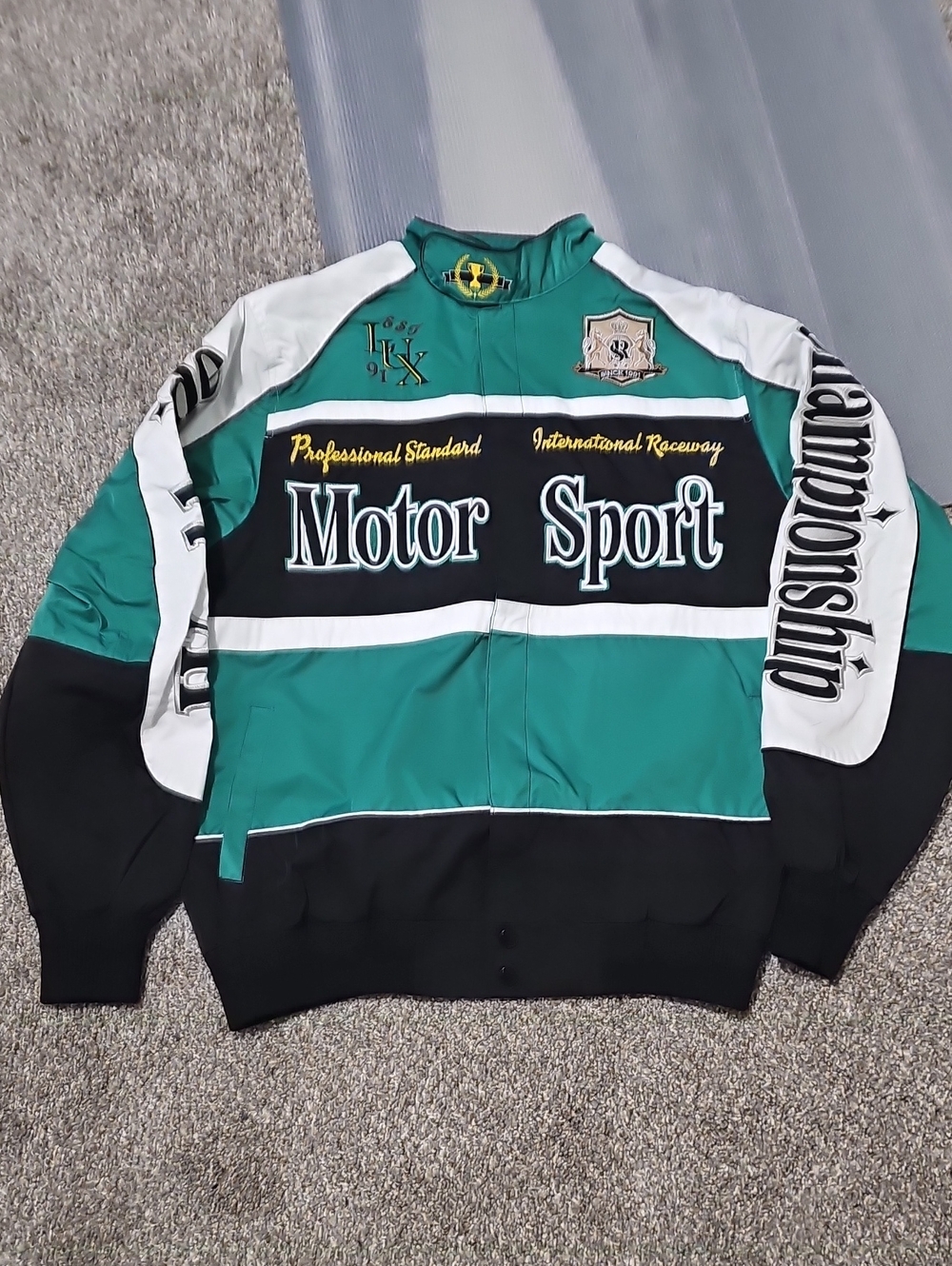Motor Sport Green & Black Racing Jacket